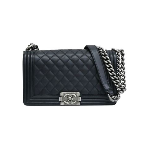 黑色羊皮 BOY 25 肩背包 A67086 無卡【CHANEL 香奈兒】 A67086