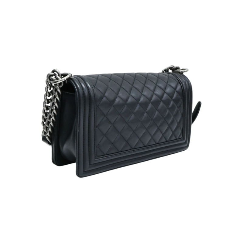 黑色羊皮 BOY 25 肩背包 A67086 無卡【CHANEL 香奈兒】 A67086-1