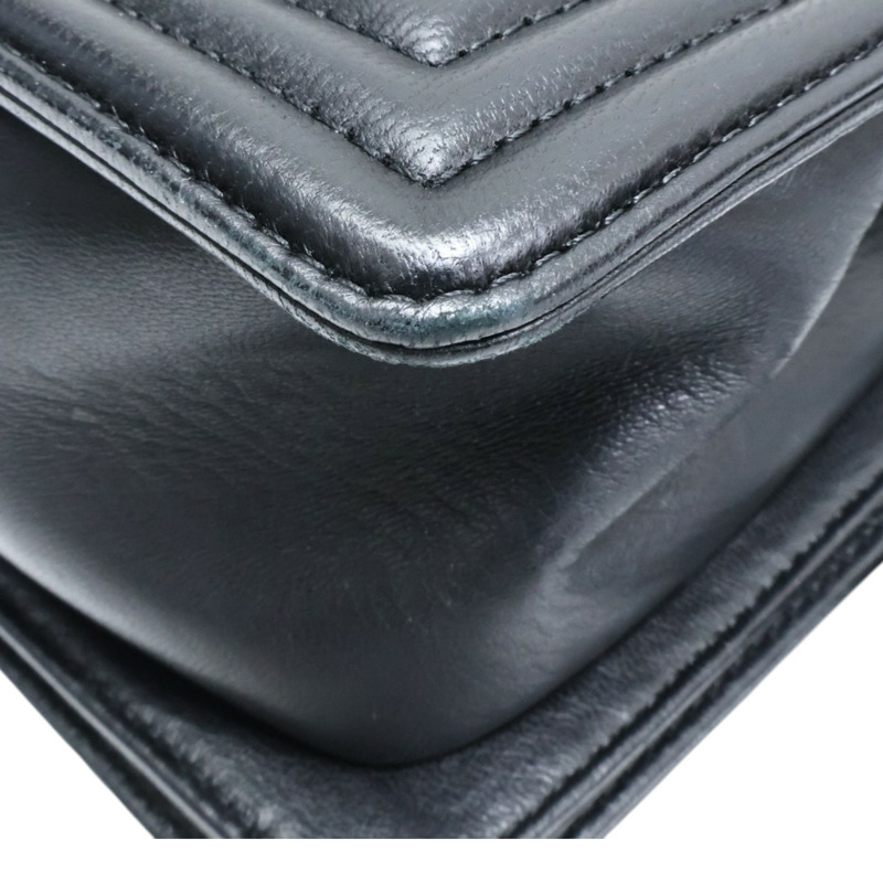 黑色羊皮 BOY 25 肩背包 A67086 無卡【CHANEL 香奈兒】 A67086-10