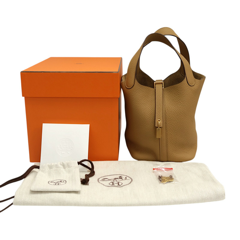 餅乾色 TC牛皮 Picotin Lock 18 手提包 H056289CC B刻【HERMES 愛馬仕】 H056289CC-6