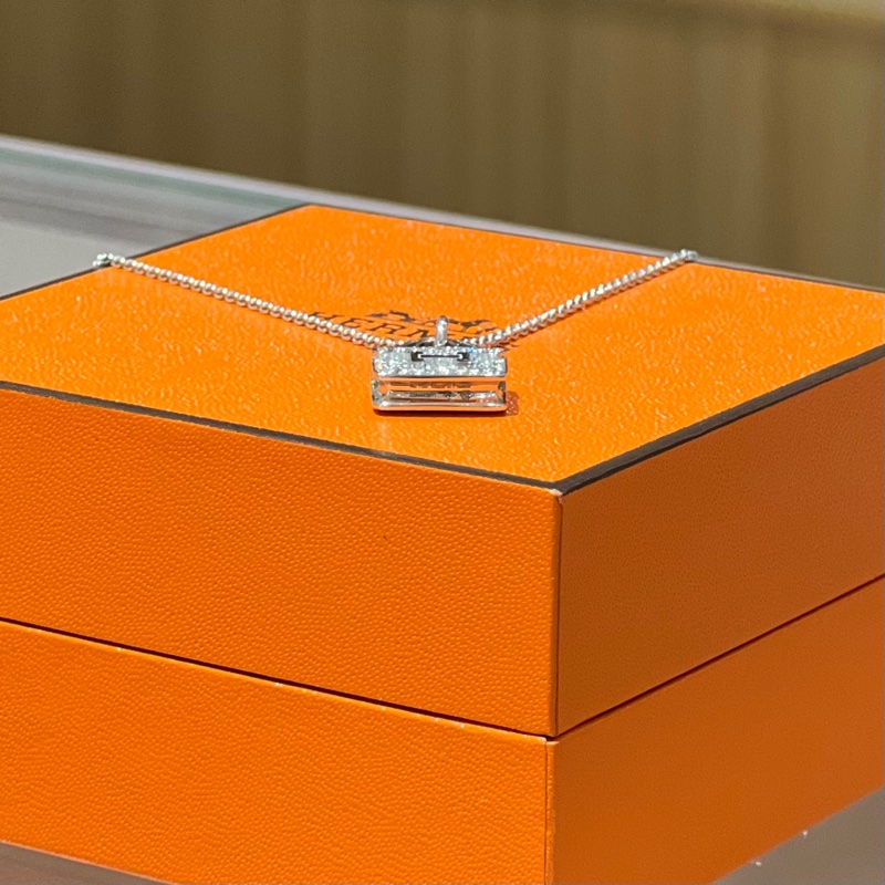 Hermes爱马仕康康白金项链-4