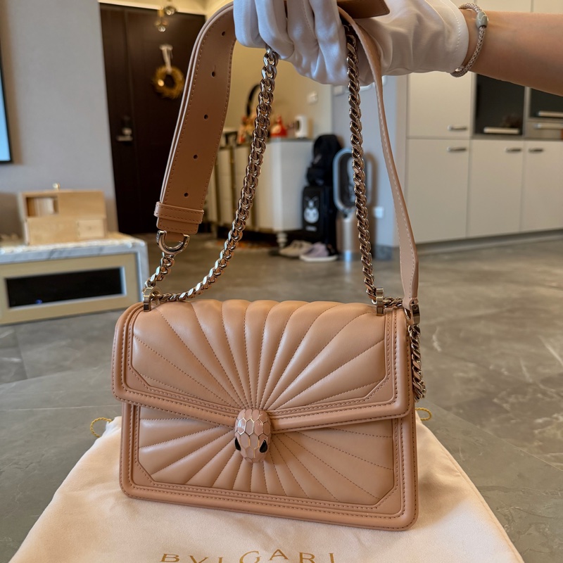 BVLGARI（寶格麗）Serpenti 鏈帶肩背包-9