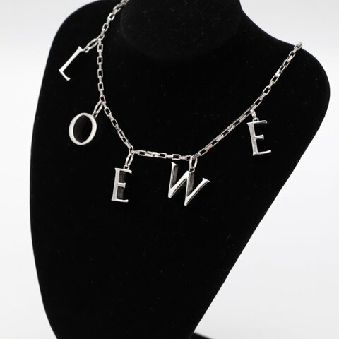 Loewe 羅威 銀色 金屬 字母 項鍊