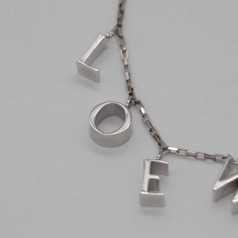 Loewe 羅威 銀色 金屬 字母 項鍊-2