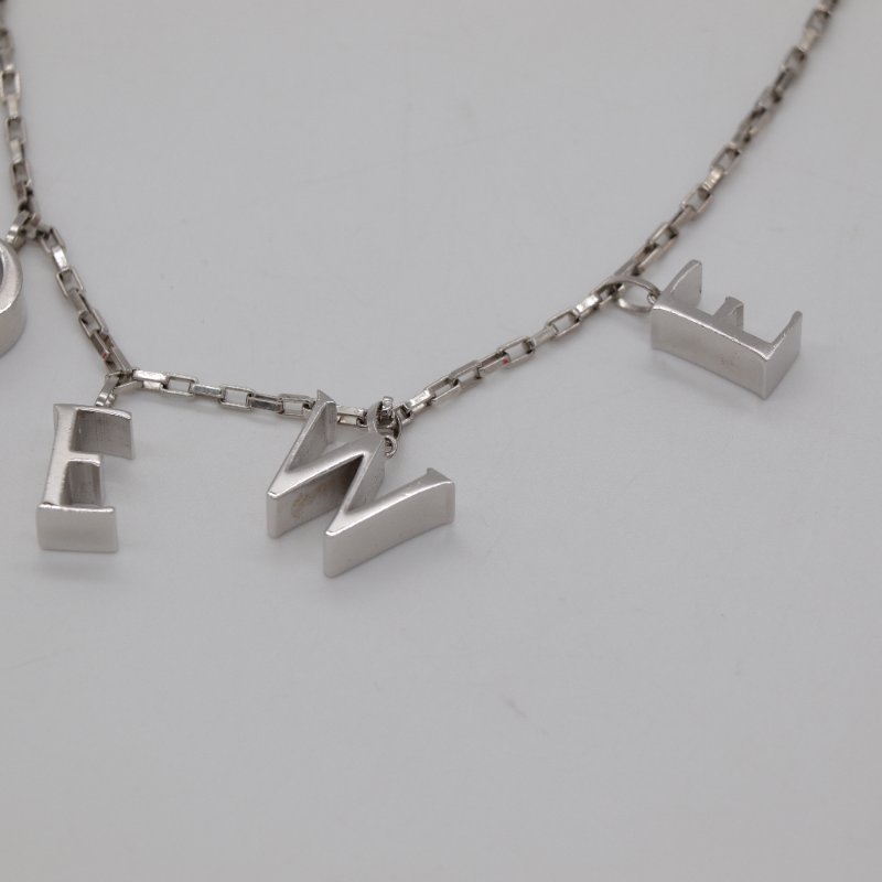 Loewe 羅威 銀色 金屬 字母 項鍊-3