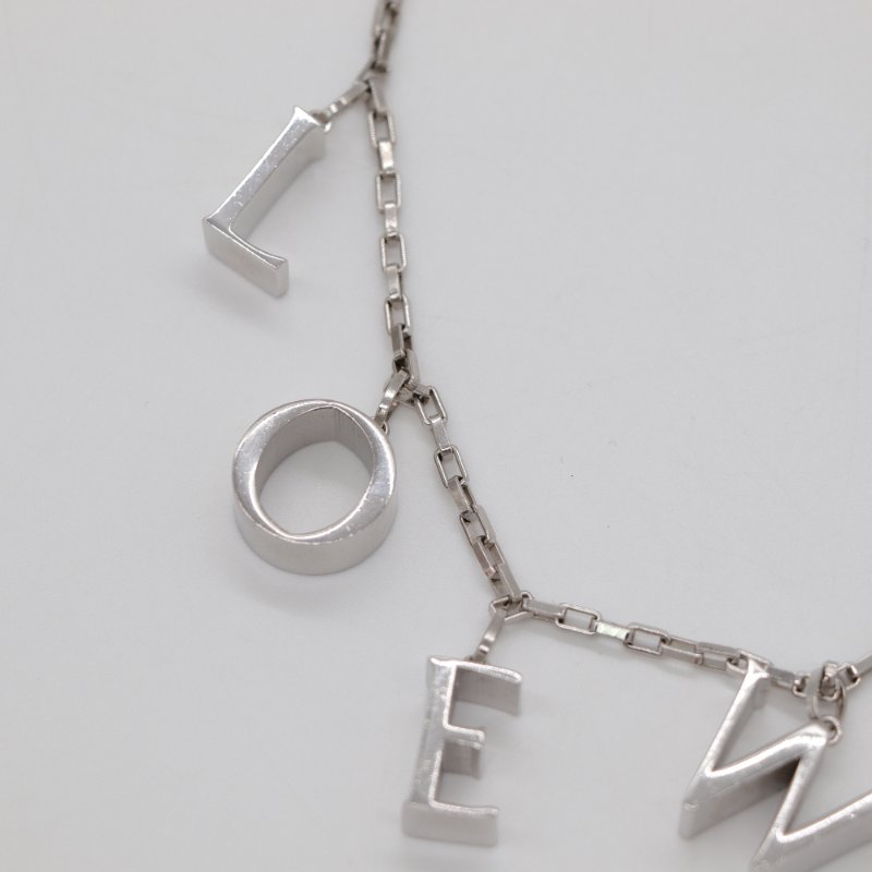 Loewe 羅威 銀色 金屬 字母 項鍊-5