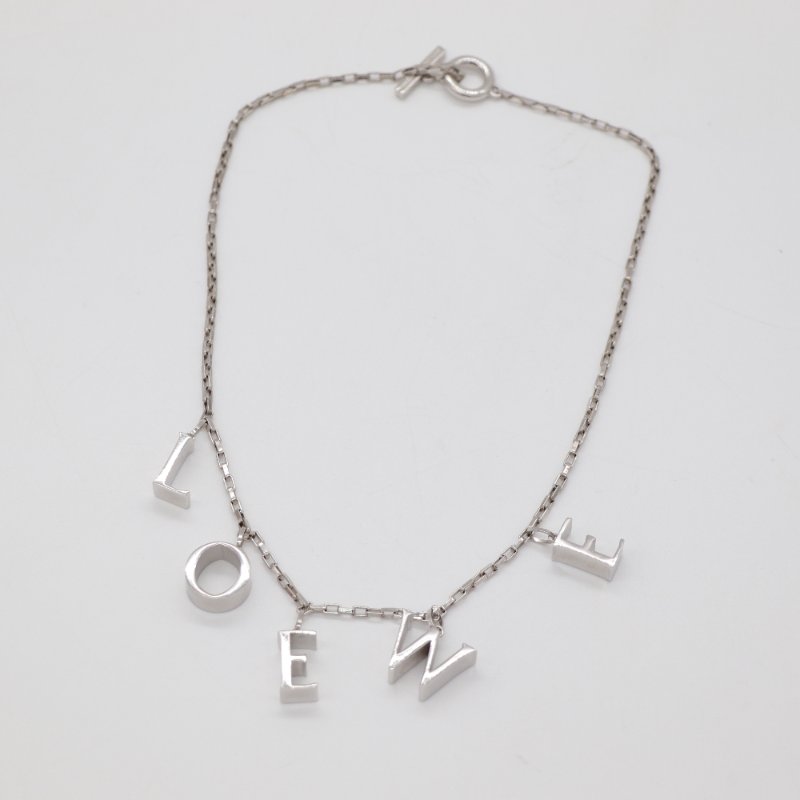 Loewe 羅威 銀色 金屬 字母 項鍊-7