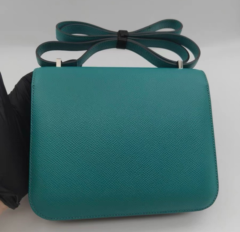 愛馬仕Constance19 康康mini+孔雀藍琺瑯扣+X刻-3