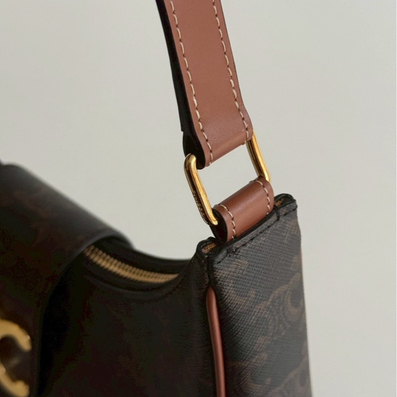 99新🆕 Celine 瑟琳 AVA Triomphe 翻蓋凱旋門腋下包-13