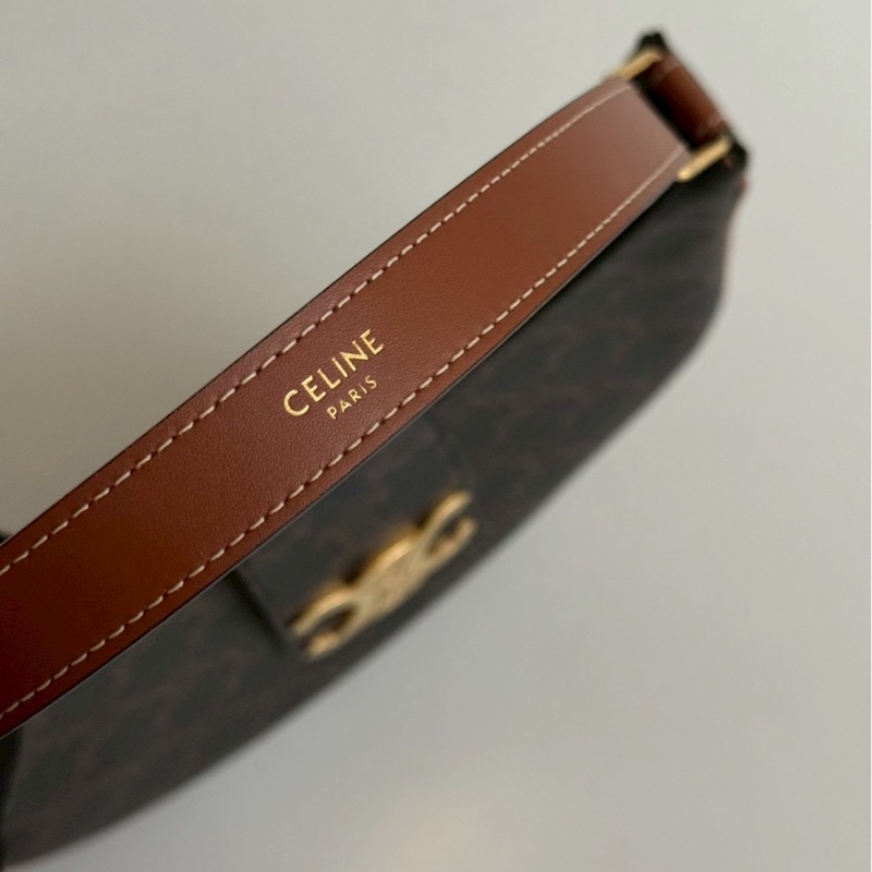 99新🆕 Celine 瑟琳 AVA Triomphe 翻蓋凱旋門腋下包-15