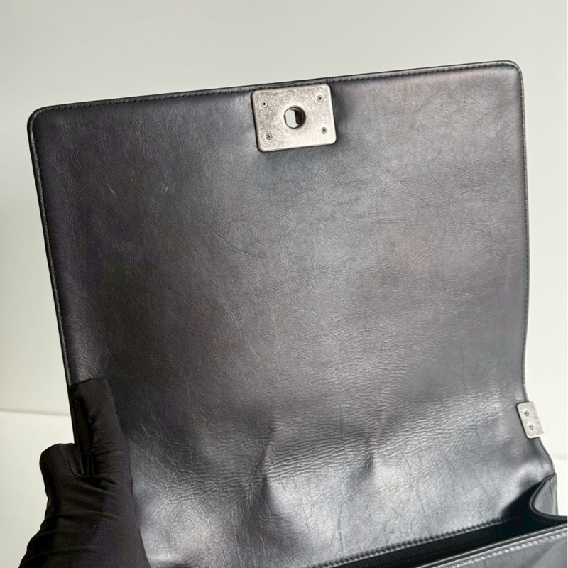 95新🖤 Chanel 香奈兒 Le Boy 30 黑色銀釦-13