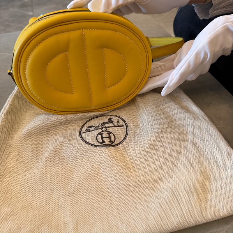 Hermes in the loop 豬鼻發財芥末黃腰包-1