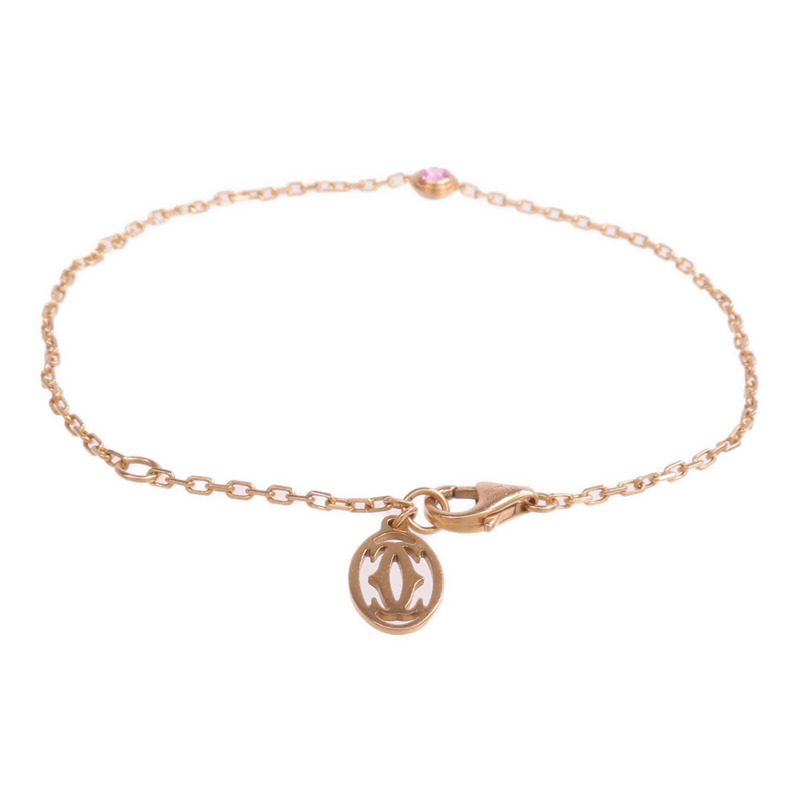 CARTIER 18K玫瑰金d'Amour Bracelet粉紅色藍寶石手鏈-2