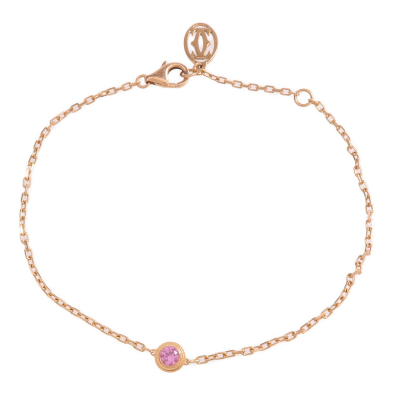 CARTIER 18K玫瑰金d'Amour Bracelet粉紅色藍寶石手鏈-3