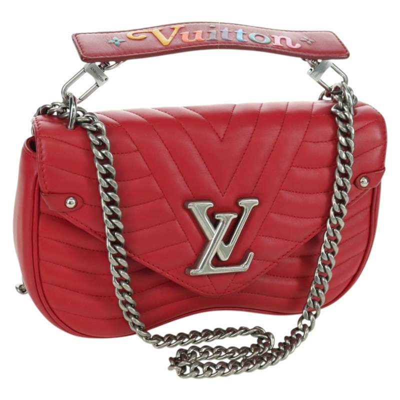 【日本直送】路易威登 New Wave 鏈條包 MM 皮革 2way 紅色 M51943 LV 正品 YKZ1329A-0