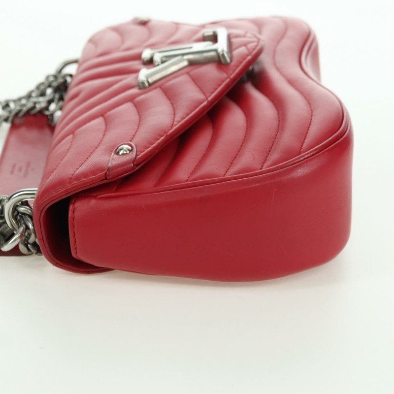 【日本直送】路易威登 New Wave 鏈條包 MM 皮革 2way 紅色 M51943 LV 正品 YKZ1329A-2