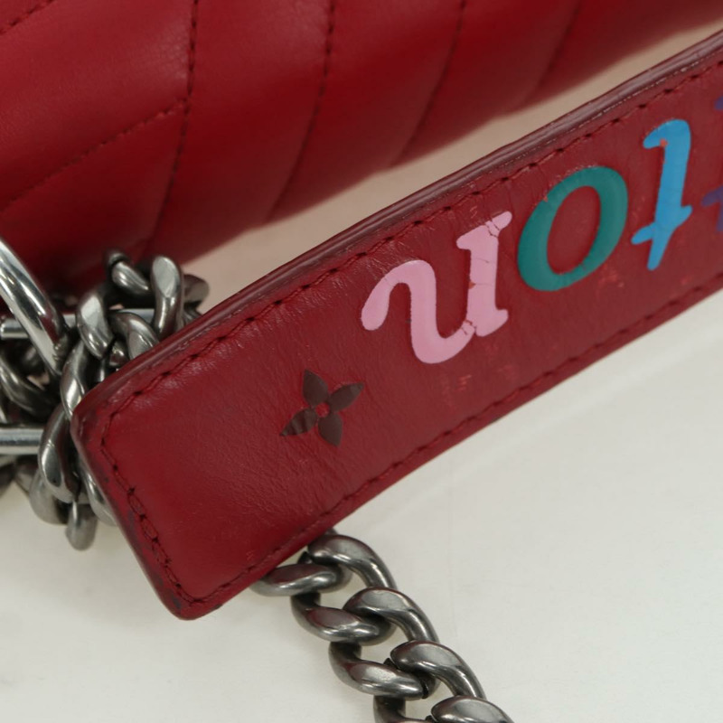 【日本直送】路易威登 New Wave 鏈條包 MM 皮革 2way 紅色 M51943 LV 正品 YKZ1329A-8