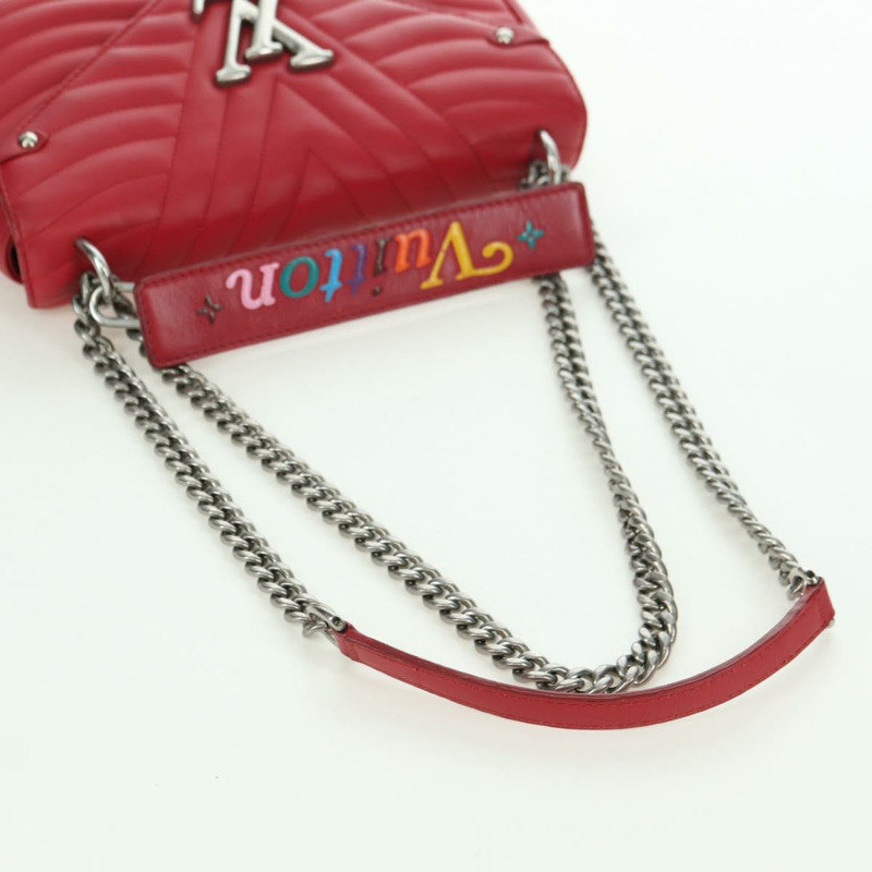 【日本直送】路易威登 New Wave 鏈條包 MM 皮革 2way 紅色 M51943 LV 正品 YKZ1329A-9
