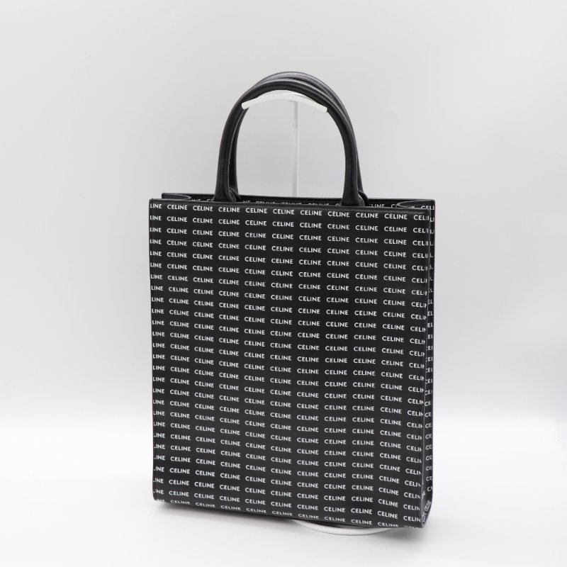 Celine 思琳 琴譜 Tote 黑色皮革 白色印花 手提包 斜挎包-3