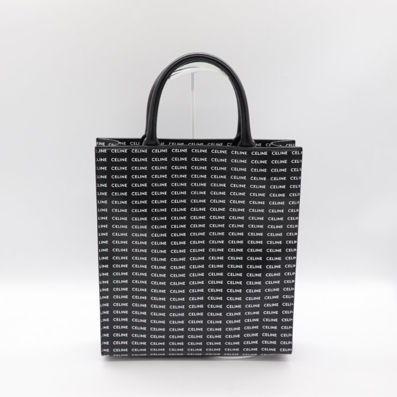 Celine 思琳 琴譜 Tote 黑色皮革 白色印花 手提包 斜挎包-4