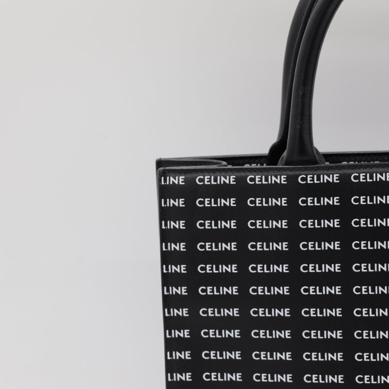 Celine 思琳 琴譜 Tote 黑色皮革 白色印花 手提包 斜挎包-6