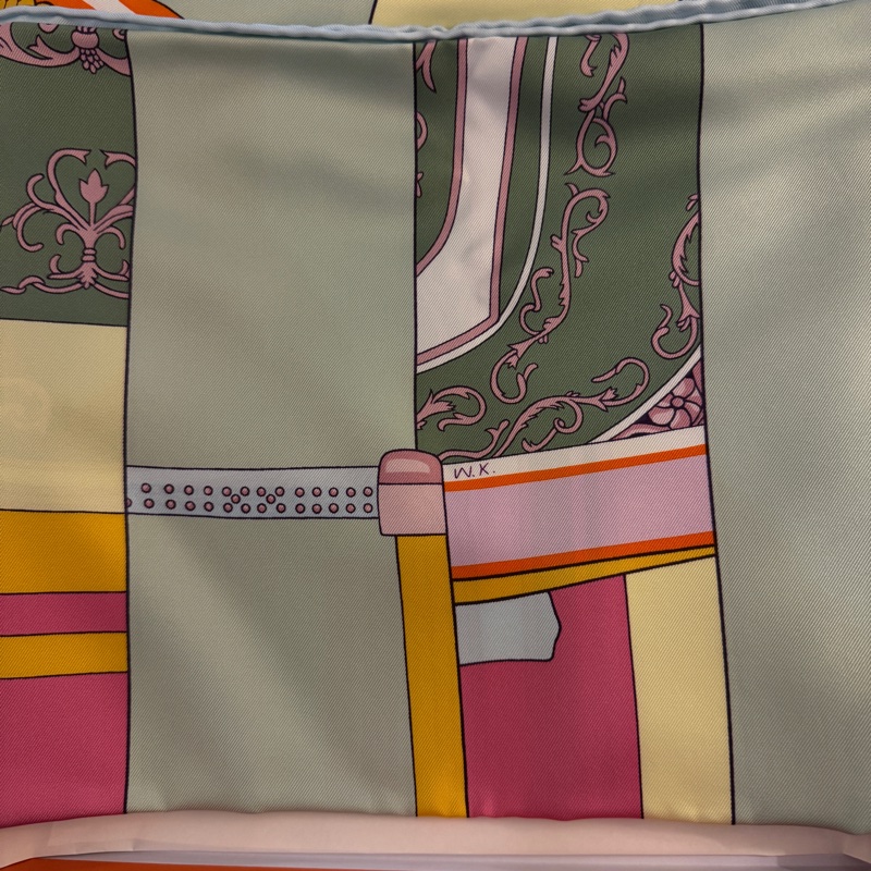 Hermès 正品 真絲方巾-5