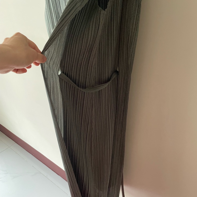 ▪️富貴選物FUGUEI▪️PP   三宅一生果子綠 細菱格紋 長洋裝-12