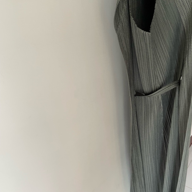 ▪️富貴選物FUGUEI▪️PP   三宅一生果子綠 細菱格紋 長洋裝-16