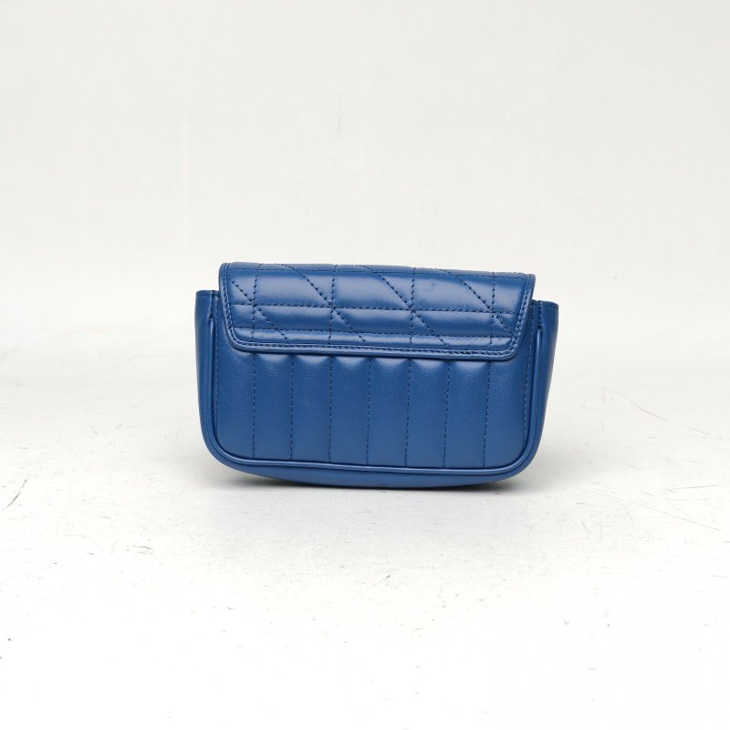 GUCCI GGMarmont肩背包超Mini16.5藍色牛皮銀扣肩背包-2