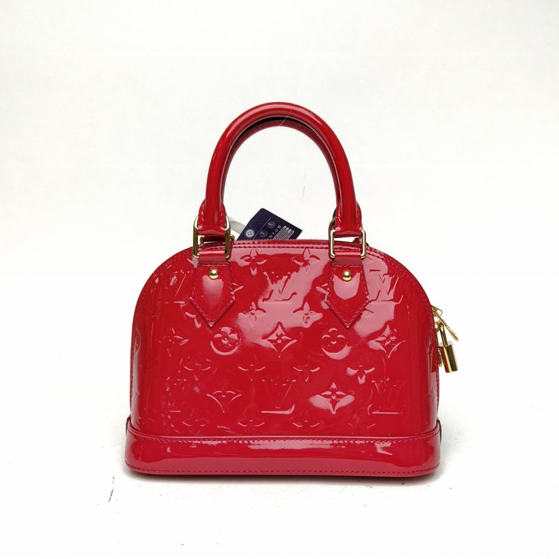 LOUIS VUITTON ALMA貝殼包BB23.5紅色漆皮2014肩背包-2