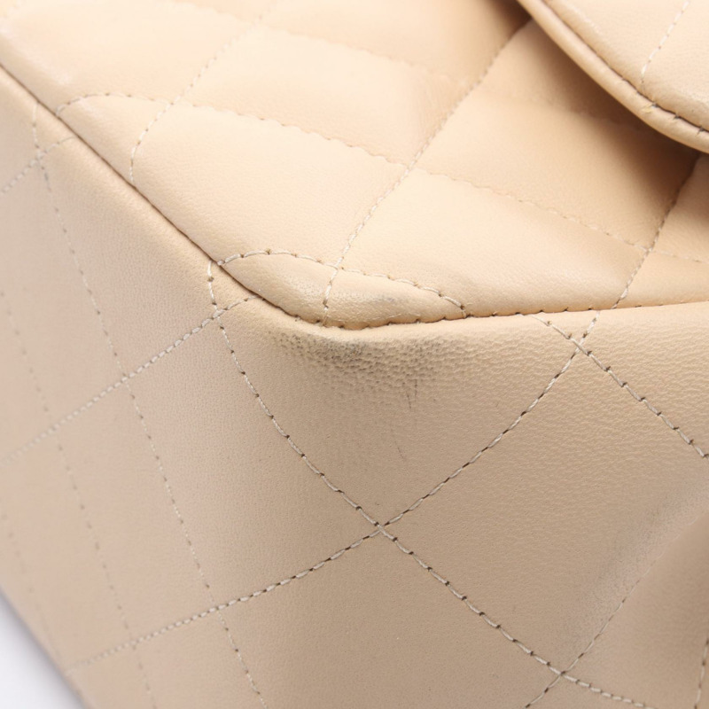 香奈兒 Jumbo Matelasse 30 經典大號 W 翻蓋鏈條單肩背包，羊皮材質，銀色五金-8