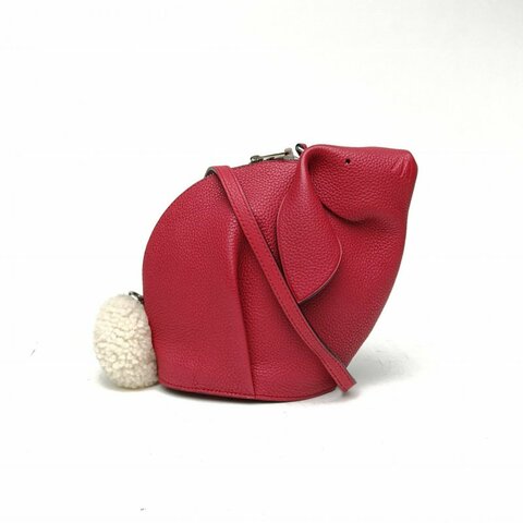 LOEWE BunnyMiniBag兔子包紅色牛皮肩背包
