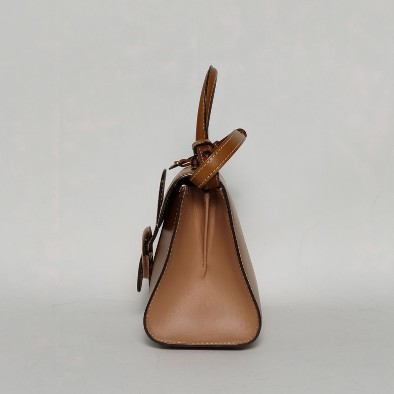 DELVAUX BOX皮BrillantMINI金棕色牛皮玫瑰金扣-1