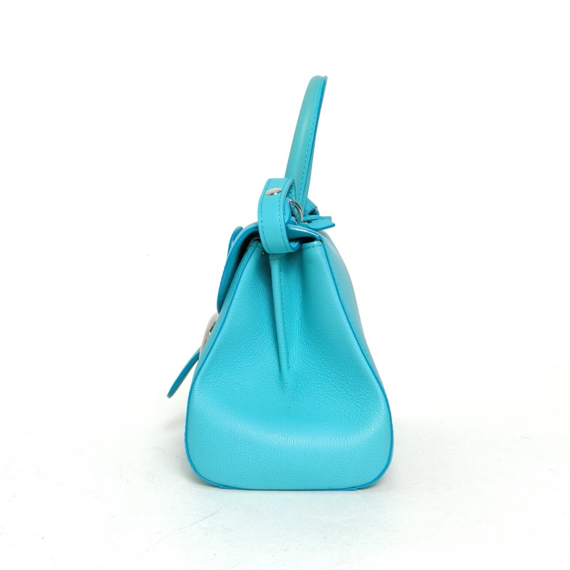 DELVAUX BrillantMini20藍色荔枝牛皮銀扣-1