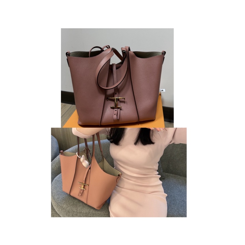 Tod’s Timeless乾燥玫瑰色 中號托特包 已低於行情價格，勿亂議價-0