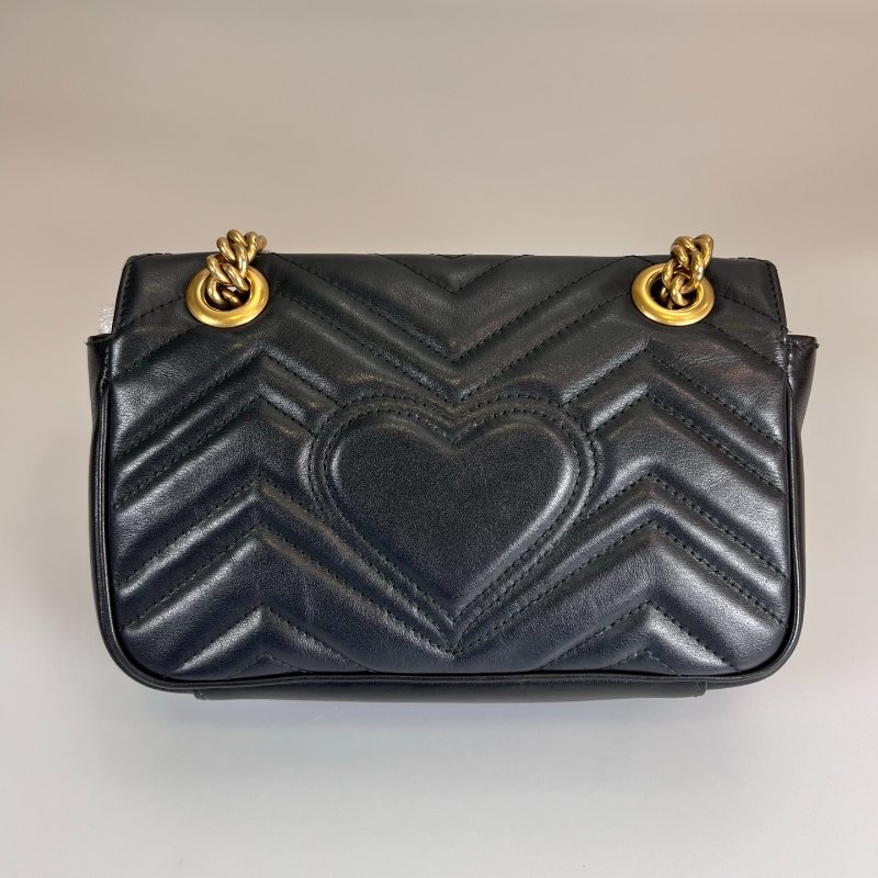 GUCCI 446744  黑Marmont掀蓋包 22CM-1