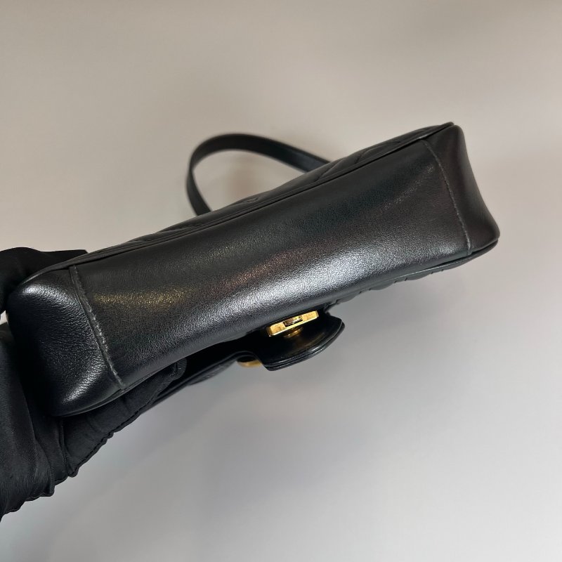 GUCCI 446744  黑Marmont掀蓋包 22CM-4