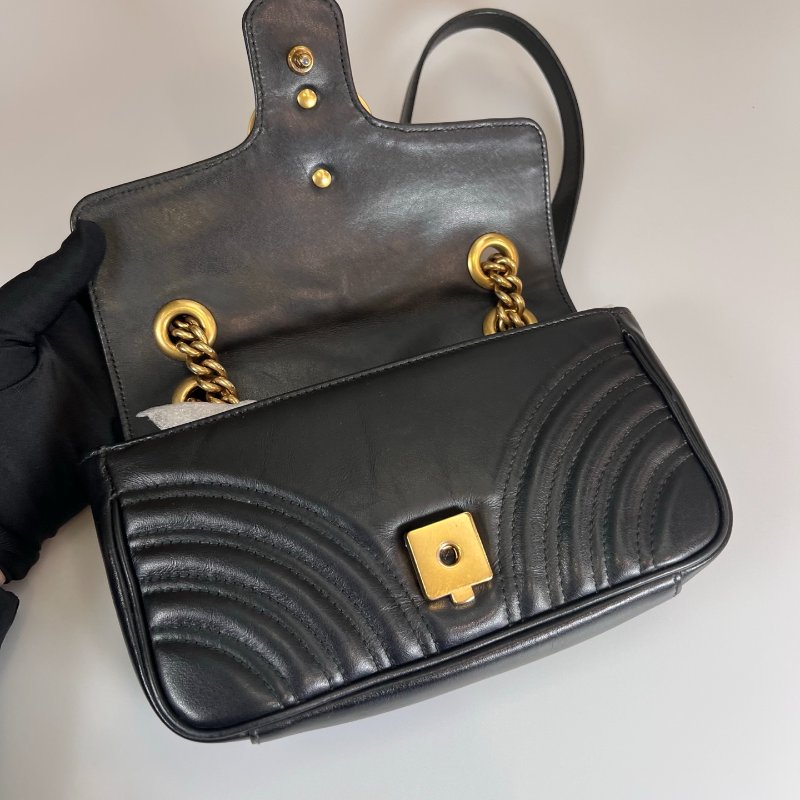 GUCCI 446744  黑Marmont掀蓋包 22CM-5