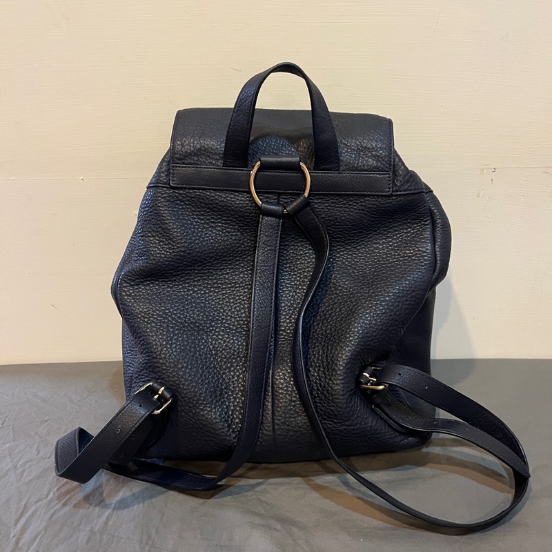 Coach Rucksack 牛皮皮革 海軍藍背包｜二手八成新-1