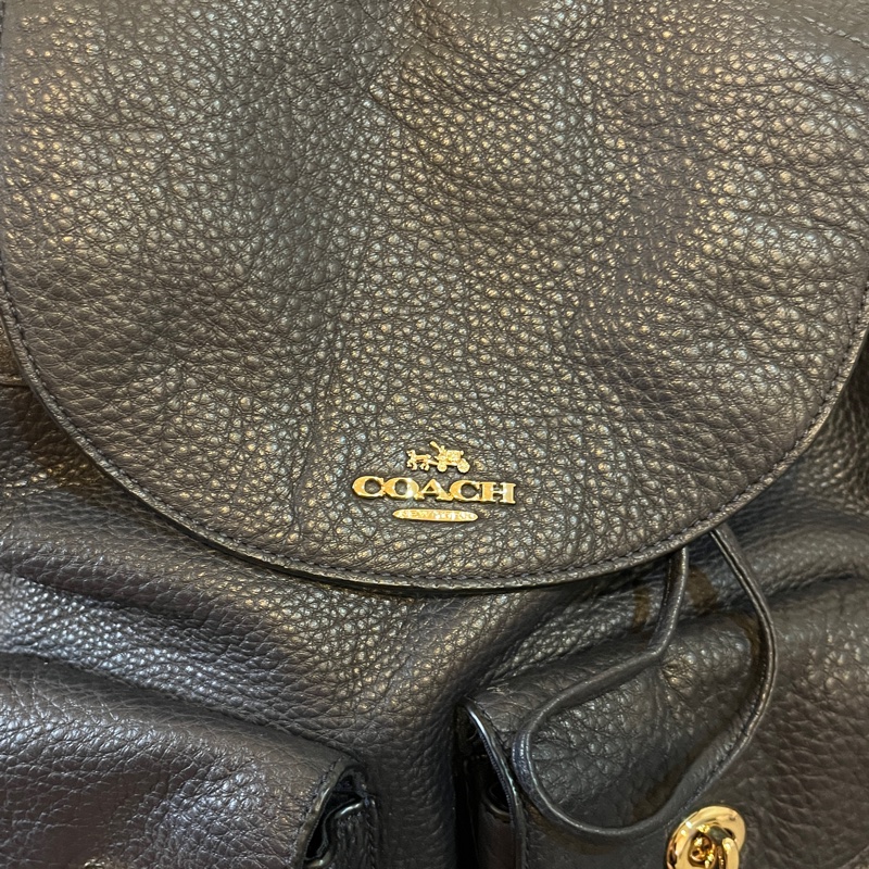 Coach Rucksack 牛皮皮革 海軍藍背包｜二手八成新-2