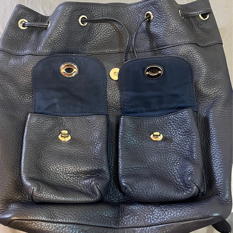 Coach Rucksack 牛皮皮革 海軍藍背包｜二手八成新-7