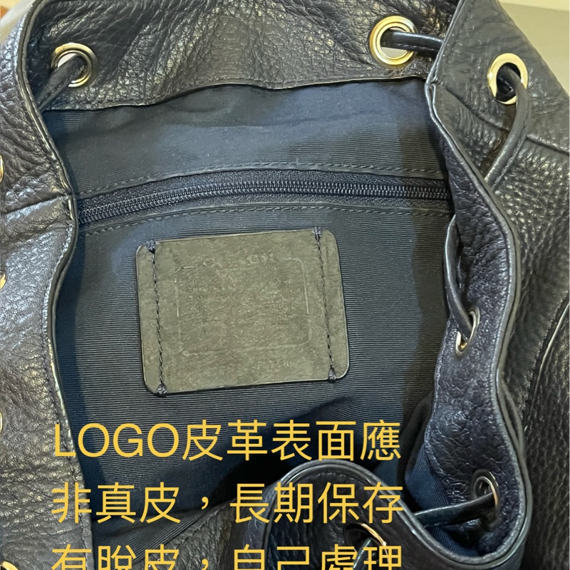 Coach Rucksack 牛皮皮革 海軍藍背包｜二手八成新-18