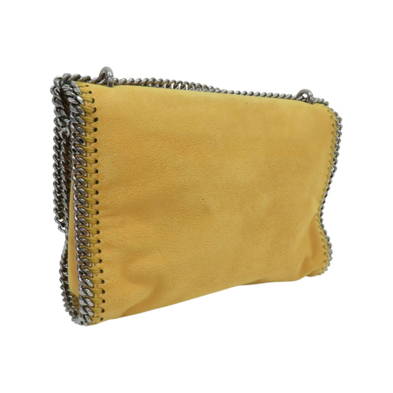芥末黃 絨面革 Falabella 鏈條 肩背包【Stella McCartney 史黛拉·麥卡尼】 455128-1