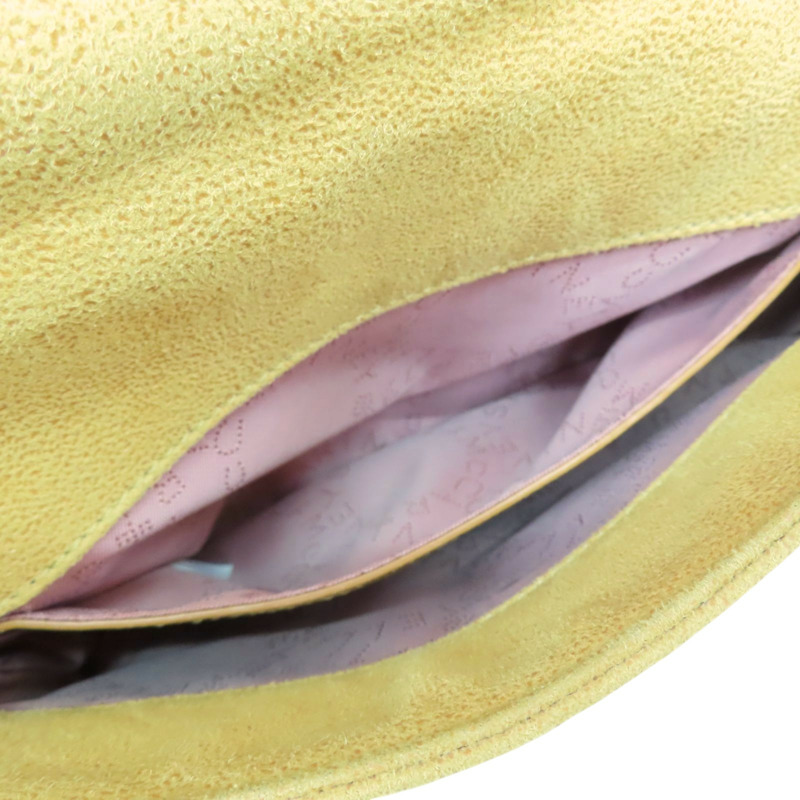 芥末黃 絨面革 Falabella 鏈條 肩背包【Stella McCartney 史黛拉·麥卡尼】 455128-2