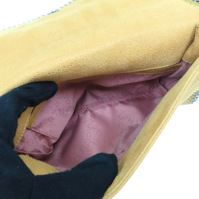 芥末黃 絨面革 Falabella 鏈條 肩背包【Stella McCartney 史黛拉·麥卡尼】 455128-3