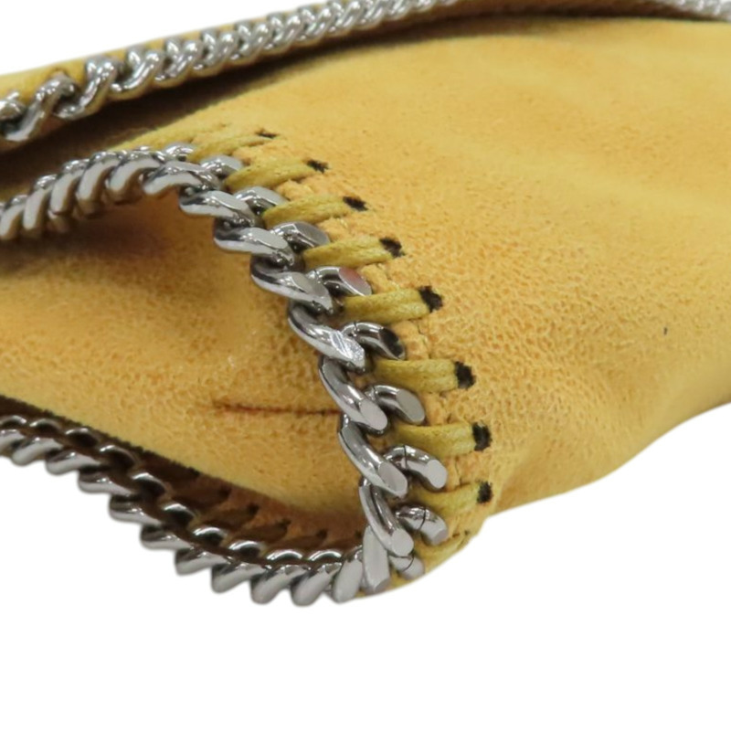 芥末黃 絨面革 Falabella 鏈條 肩背包【Stella McCartney 史黛拉·麥卡尼】 455128-10