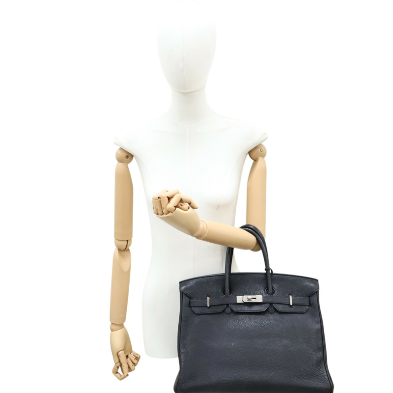 黑色 Togo牛皮 Birkin 35 柏金包 手提包 □N刻 銀扣【HERMES 愛馬仕】-8