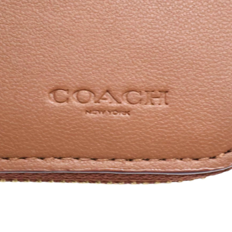 棕色 Signature帆布 Rexy 短夾【COACH 寇馳】-5