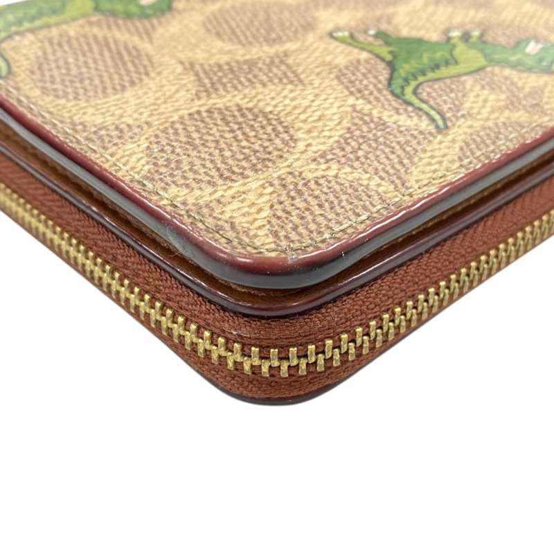 棕色 Signature帆布 Rexy 短夾【COACH 寇馳】-10