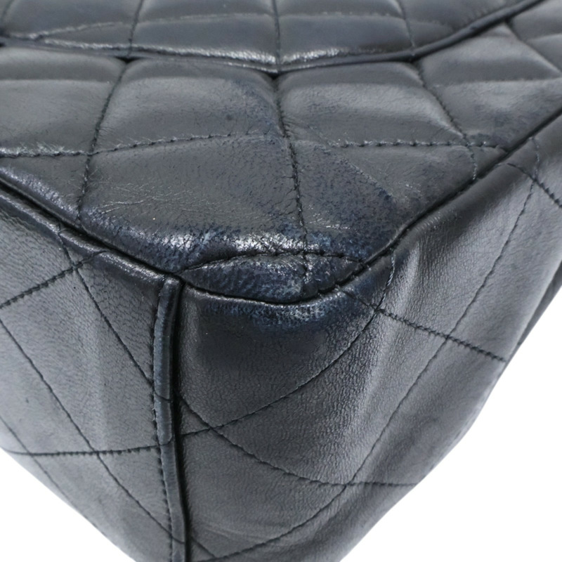 黑色 菱格紋 羊皮 MAXI JUMBO COCO 33 肩背包 銀扣【CHANEL 香奈兒】 A47600-9
